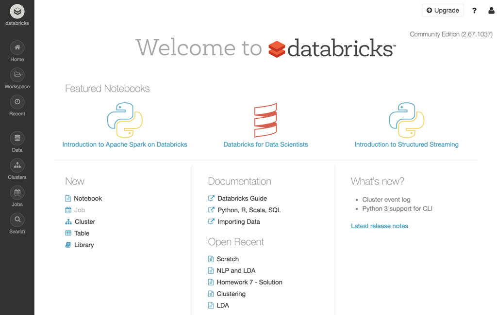 Databricks desktop page